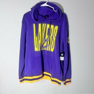 NBA Ultra Game L.A. LAKERS L Purple Pullover Hoodie Size Mens Large